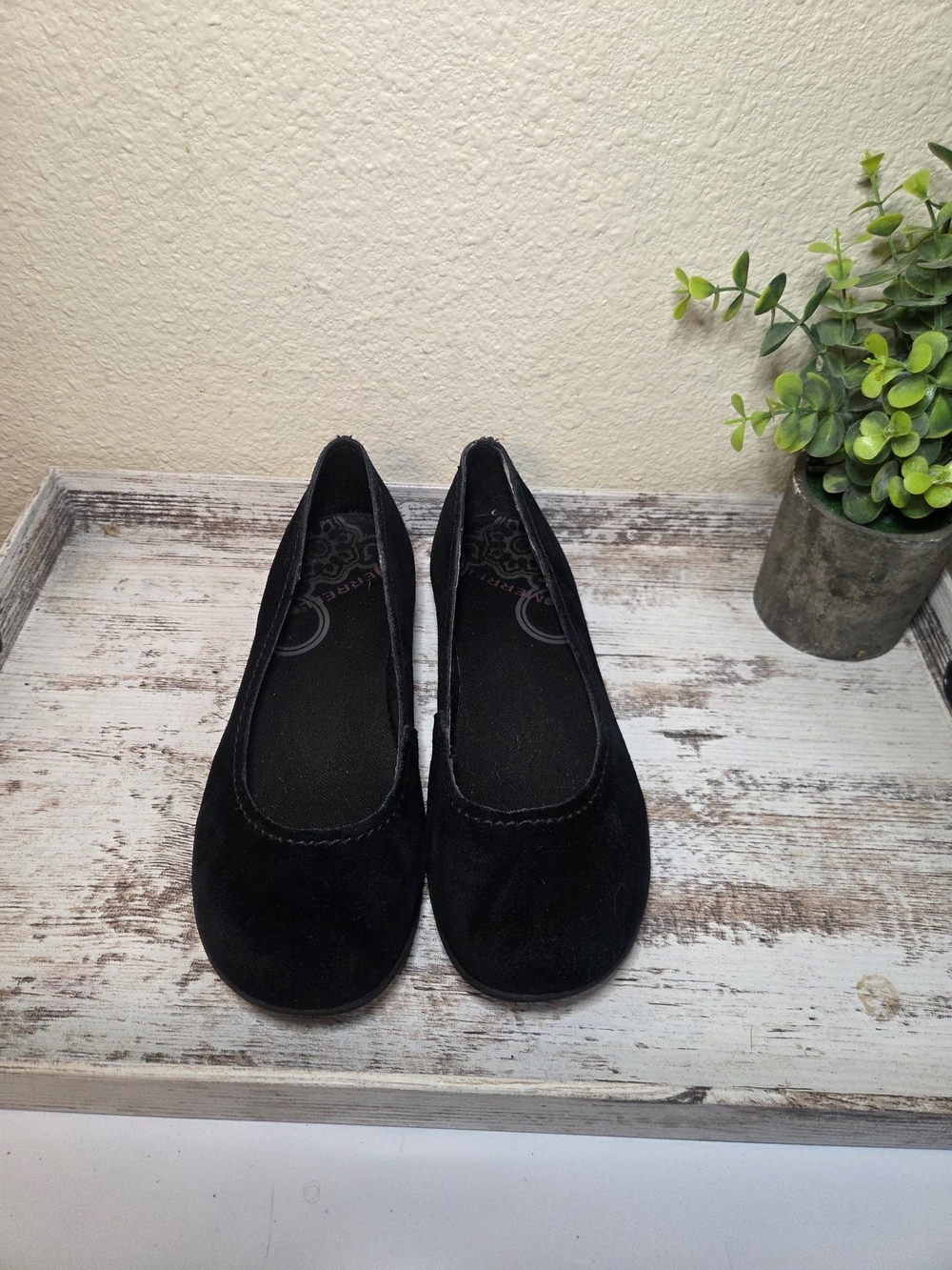 Merrell Women’s Ballet Flat Black Canvas Slip-On Comfort US 8 EU 38.5